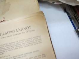 Rakennus- ja Asunto O.Y. Puistokatu 17b - Talonasukasluettelo 1911 - noin 1952, järjestyssäännöt, laskukansio vuodelta 1938