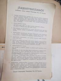 Rakennus- ja Asunto O.Y. Puistokatu 17b - Talonasukasluettelo 1911 - noin 1952, järjestyssäännöt, laskukansio vuodelta 1938