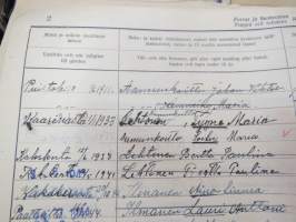Rakennus- ja Asunto O.Y. Puistokatu 17b - Talonasukasluettelo 1911 - noin 1952, järjestyssäännöt, laskukansio vuodelta 1938
