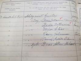 Rakennus- ja Asunto O.Y. Puistokatu 17b - Talonasukasluettelo 1911 - noin 1952, järjestyssäännöt, laskukansio vuodelta 1938