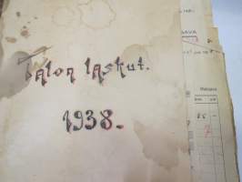 Rakennus- ja Asunto O.Y. Puistokatu 17b - Talonasukasluettelo 1911 - noin 1952, järjestyssäännöt, laskukansio vuodelta 1938