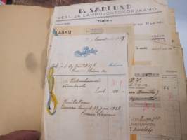Rakennus- ja Asunto O.Y. Puistokatu 17b - Talonasukasluettelo 1911 - noin 1952, järjestyssäännöt, laskukansio vuodelta 1938