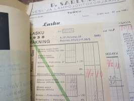 Rakennus- ja Asunto O.Y. Puistokatu 17b - Talonasukasluettelo 1911 - noin 1952, järjestyssäännöt, laskukansio vuodelta 1938
