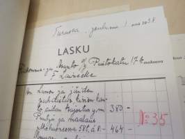 Rakennus- ja Asunto O.Y. Puistokatu 17b - Talonasukasluettelo 1911 - noin 1952, järjestyssäännöt, laskukansio vuodelta 1938