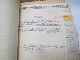 Rakennus- ja Asunto O.Y. Puistokatu 17b - Talonasukasluettelo 1911 - noin 1952, järjestyssäännöt, laskukansio vuodelta 1938