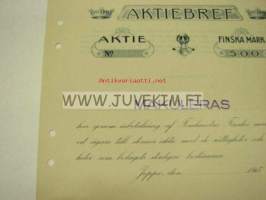 Aktibolaget Jeppo-Ullspinneri Osakeyhtiö Jepuan Willakehruutehdas, Jepua 500 mk -osakekirja