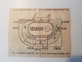 XV Olympia Helsinki 1952, pääsylippu