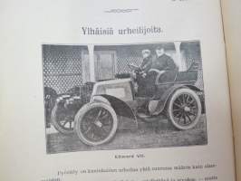 Suomen Urheilulehti 1902 - 5. vuosikerta, sidottu kirjaksi, sisällysluettelo näkyy kohteen runsaista kuvista -sports magazine, annual volume