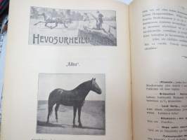 Suomen Urheilulehti 1902 - 5. vuosikerta, sidottu kirjaksi, sisällysluettelo näkyy kohteen runsaista kuvista -sports magazine, annual volume
