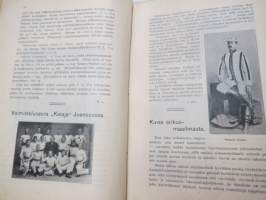 Suomen Urheilulehti 1904 - 7. vuosikerta, sidottu kirjaksi, sisällysluettelo näkyy kohteen runsaista kuvista -sports magazine, annual volume