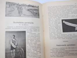 Suomen Urheilulehti 1904 - 7. vuosikerta, sidottu kirjaksi, sisällysluettelo näkyy kohteen runsaista kuvista -sports magazine, annual volume