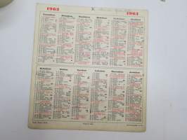 Seinäkalenteri / seinäalmanakka 1963 -wall calendar