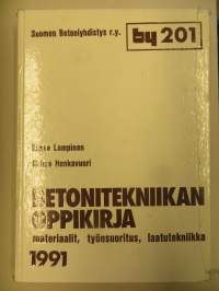 Betonitekniikan oppikirja- materiaalit, työnsuoritus, laatutekniikka