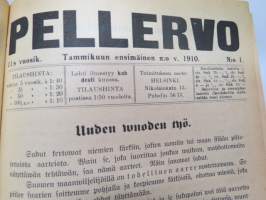 Pellervo 1915 - sidottu vuosikerta, monipuolinen maatalousaiheinen lehti, paljon mainoksia -agricultural magazine - annual volume