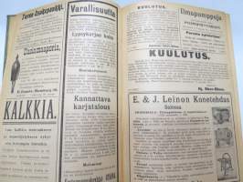 Pellervo 1915 - sidottu vuosikerta, monipuolinen maatalousaiheinen lehti, paljon mainoksia -agricultural magazine - annual volume
