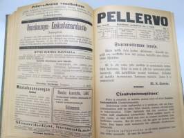 Pellervo 1915 - sidottu vuosikerta, monipuolinen maatalousaiheinen lehti, paljon mainoksia -agricultural magazine - annual volume