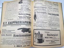 Pellervo 1915 - sidottu vuosikerta, monipuolinen maatalousaiheinen lehti, paljon mainoksia -agricultural magazine - annual volume