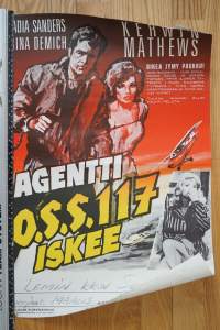 Agentti O.S.S. 117 iskee - Kerwin Mathews, Nadia Sanders, Irina Demich,  - elokuvajuliste  40x60 cm