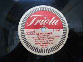 Triola T 4105 Pirkko Jaakkola - Rue de l´amour / Äidin luo -savikiekkoäänilevy, 78 rpm record