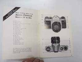 Asahi Pentax camera models SV &amp; S1a operating manual  -kameran käyttöohje