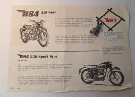 BSA 350 Star ja Sport Star -myyntiesite