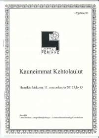 Kauneimmat kehtolaulut  - laulujen sanat / Lottaperinne