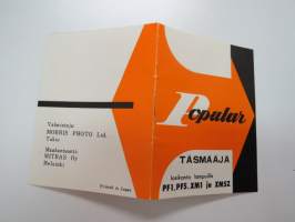 Popular täsmääjä lasikantalampuille PF1, PF5, XM1 ja XM5Z -käyttöohje / manual in finnish