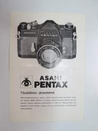 Asahi Pentax kamerat / lisävälinee -esite / brochure in finnish