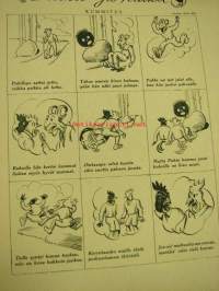 Oma Koti 1934 nr 9 toukokuu (kansi Martta Wendelin), Äitini virsi, monivuotisia kukkia, Morsiamen lakanat somistetaan, Puikot ja villalankaa, Kieku ja Kaiku