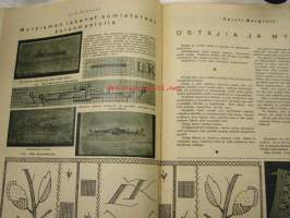 Oma Koti 1934 nr 9 toukokuu (kansi Martta Wendelin), Äitini virsi, monivuotisia kukkia, Morsiamen lakanat somistetaan, Puikot ja villalankaa, Kieku ja Kaiku