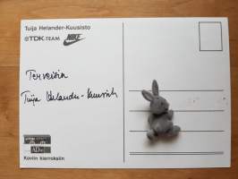 Tuija Helander - Kuusisto  -postikortti nimikirjoituksella