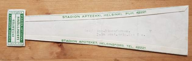 Stadion Apteekki, 1947, resepti signatuuri