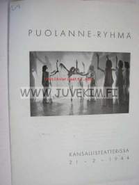 Puolanne-ryhmä kansallisteatterissa 21.2.1944 -käsiohjelma