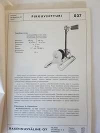 Rakennuskonelehtisten luettelo ja talonrakennuskoneiden hinnasto 1959, Rakennuväline Oy