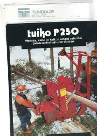 Pilke -Tuiko P 250materiaalia esite ja käyttöohje 1982