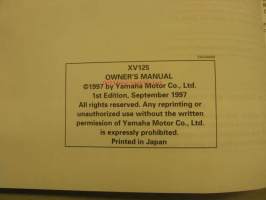 Yamaha Virago XV125 owner´s manual käyttöohjekirja