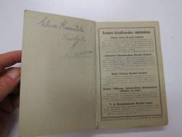 Maatalouskalenteri 1920, sisältää monipuolisesti ja runsaasti taulukoita, tietoja maatalouteen liittyvistä aiheista, mainoksia ym. -agricultural calendar