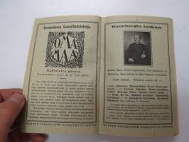 Maatalouskalenteri 1920, sisältää monipuolisesti ja runsaasti taulukoita, tietoja maatalouteen liittyvistä aiheista, mainoksia ym. -agricultural calendar