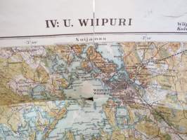 IV: U. Wiipuri (Viipuri) - Wiipurin, Johanneksen, Säkkijärven Koiviston ja Kuolemajärven kunnat 1921 -kartta / map