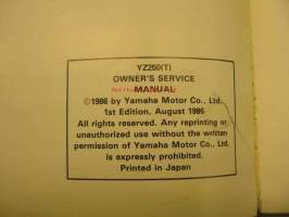 Yamaha YZ250(T) owner´s service manual huolto-ohjekirja