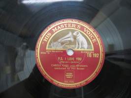 His Master´s Voice HMV TG 192 (painettu Suomessa) - Carole Carr - Vaya con dios / P.S. I love you -savikiekkoäänilevy, 78 rpm record