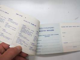 Austin maileri- huoltovihko / service record booklet
