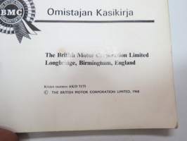 BMC 1100 - 1300 MKII -käyttöohjekirja -owner´s manual