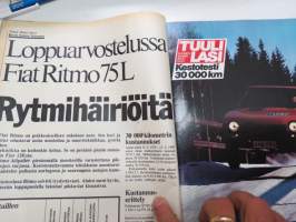 Tuulilasi 1980 nr 4, sisältää mm. seur. artikkelit / kuvat / mainokset; Kesärengastesti, Fiat 127 koeajo, Ykköstien huoltoasemat, Fiat Ritmo 75 L 30 000 kestotesti