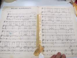 Balladi Olavinlinnasta -nuotit / notes