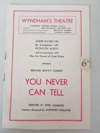 Wyndham&#039;s theatre program 1947, You Never Can Tell by Bernard Shaw