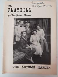 The Playbill for The Cronet Theatre, The Autumn Garden 1951