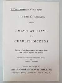 Special Centenary World Tour, The British Council presents Emlyn Williams as Charles Dickens -programme
