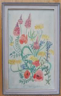 Raili Leppänen, öljyvärimaalaus levylle  sign -75 ,  33x21 cm