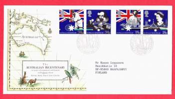 FDC Ensipäiväkuori Australia 1988: The Australian Bicentenary/ 200 vuotta eurooppalaista asutusta